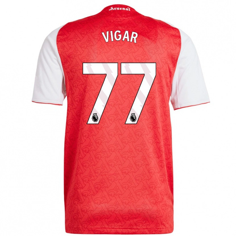 Danxen Homme Maillot Billy Vigar #77 Rouge Blanc Tenues Domicile 2025/26 T-Shirt