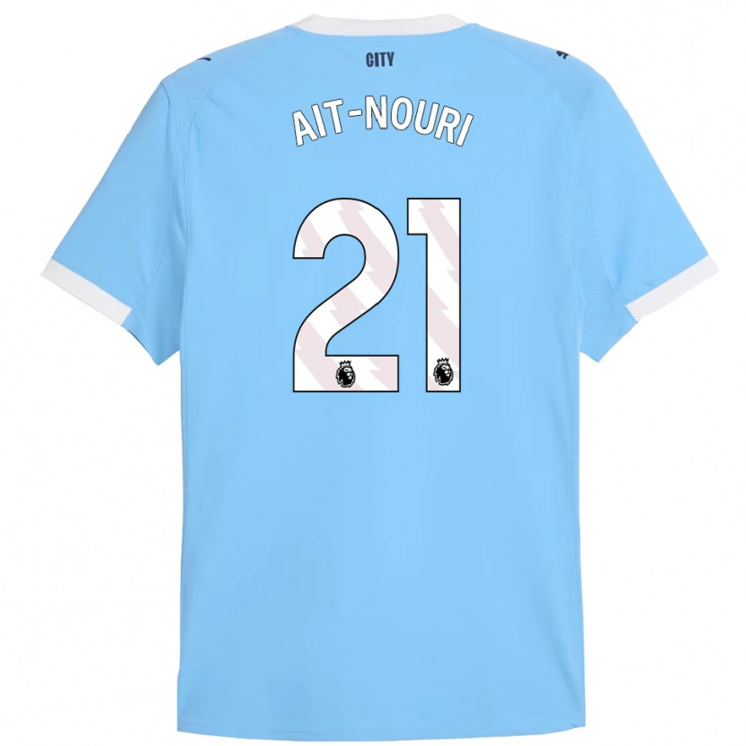 Danxen Homme Maillot Rayan Aït-Nouri #21 Bleu Ciel Blanc Tenues Domicile 2025/26 T-Shirt