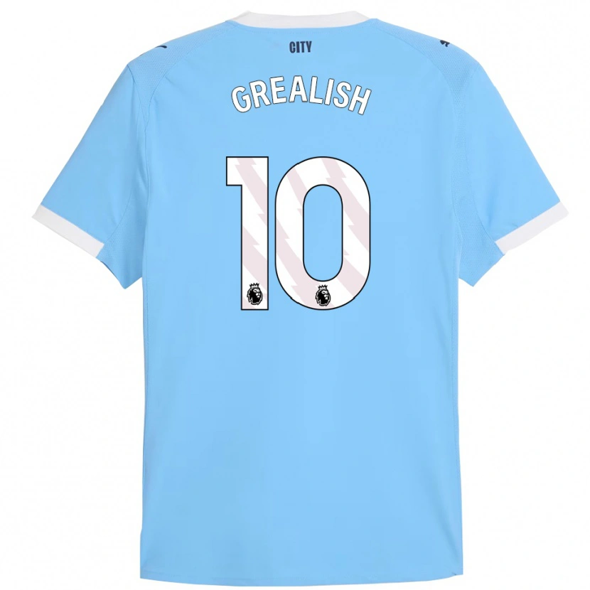 Danxen Homme Maillot Jack Grealish #10 Bleu Ciel Blanc Tenues Domicile 2025/26 T-Shirt