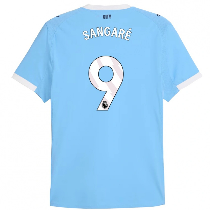 Danxen Homme Maillot Mahamadou Sangaré #9 Bleu Ciel Blanc Tenues Domicile 2025/26 T-Shirt