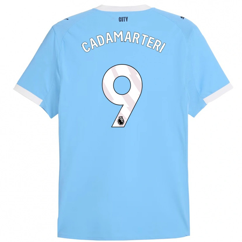 Danxen Homme Maillot Caelan Cadamarteri #9 Bleu Ciel Blanc Tenues Domicile 2025/26 T-Shirt