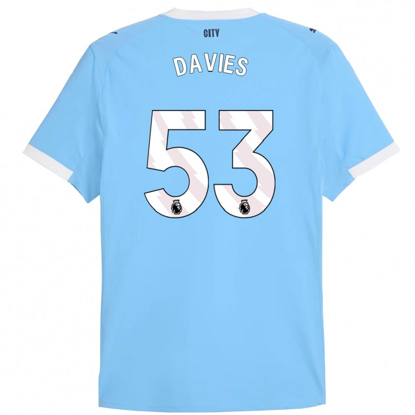 Danxen Homme Maillot Mayzee Davies #53 Bleu Ciel Blanc Tenues Domicile 2025/26 T-Shirt