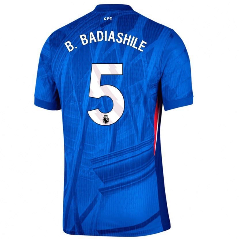 Danxen Homme Maillot Benoît Badiashile #5 Bleu Blanc Tenues Domicile 2025/26 T-Shirt