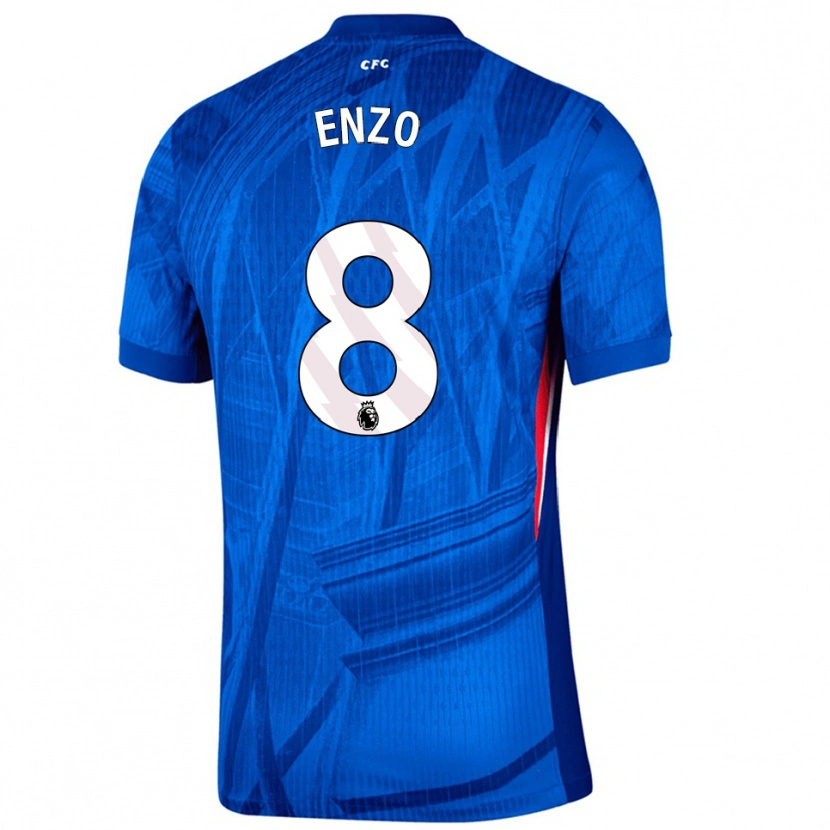 Danxen Homme Maillot Enzo Fernández #8 Bleu Blanc Tenues Domicile 2025/26 T-Shirt