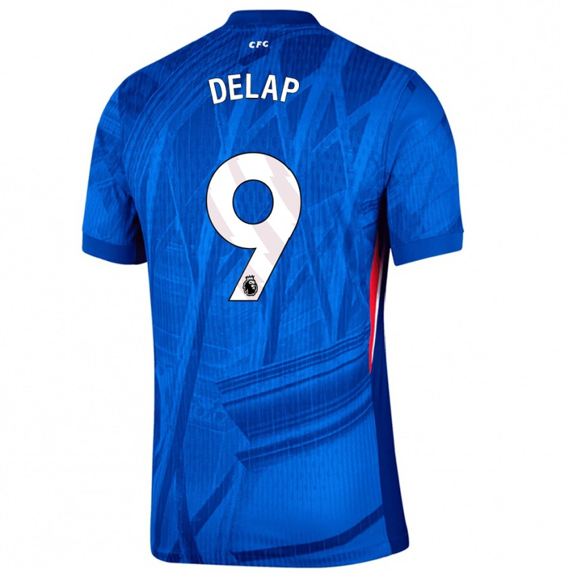 Danxen Homme Maillot Liam Delap #9 Bleu Blanc Tenues Domicile 2025/26 T-Shirt