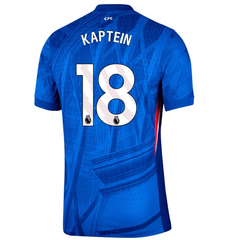 Danxen Homme Maillot Wieke Kaptein #18 Bleu Blanc Tenues Domicile 2025/26 T-Shirt