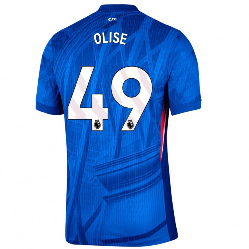Danxen Homme Maillot Richard Olise #49 Bleu Blanc Tenues Domicile 2025/26 T-Shirt