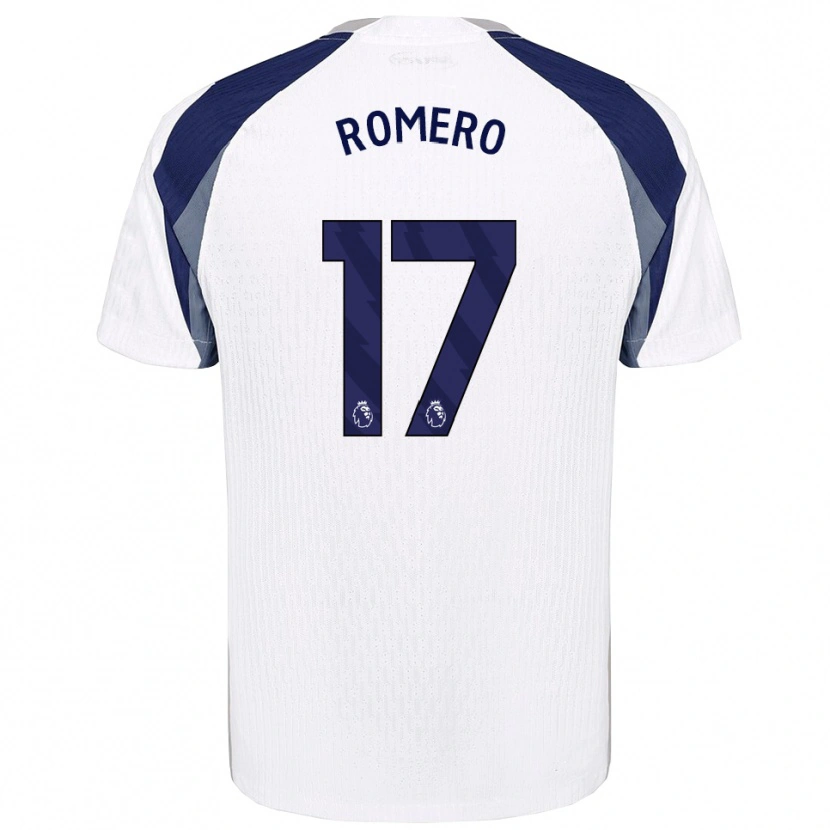 Danxen Homme Maillot Cristian Romero #17 Blanc Marine Tenues Domicile 2025/26 T-Shirt