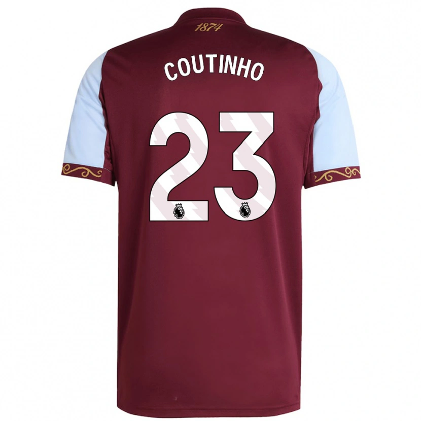 Danxen Homme Maillot Philippe Coutinho #23 Bourgogne Bleu Ciel Tenues Domicile 2025/26 T-Shirt