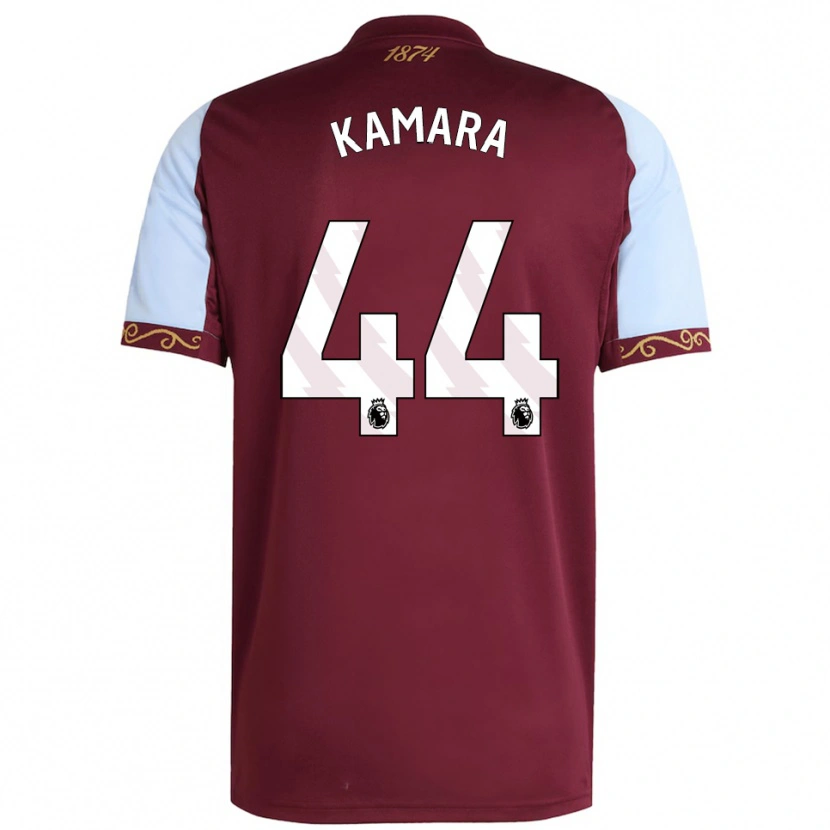 Danxen Homme Maillot Boubacar Kamara #44 Bourgogne Bleu Ciel Tenues Domicile 2025/26 T-Shirt