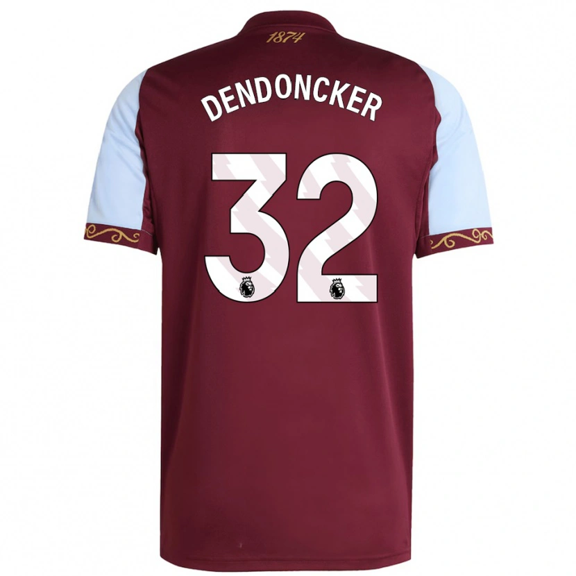 Danxen Homme Maillot Leander Dendoncker #32 Bourgogne Bleu Ciel Tenues Domicile 2025/26 T-Shirt