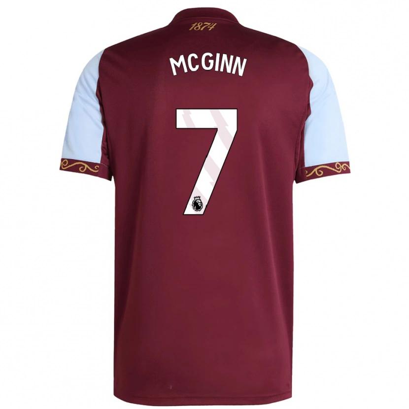 Danxen Homme Maillot John Mcginn #7 Bourgogne Bleu Ciel Tenues Domicile 2025/26 T-Shirt
