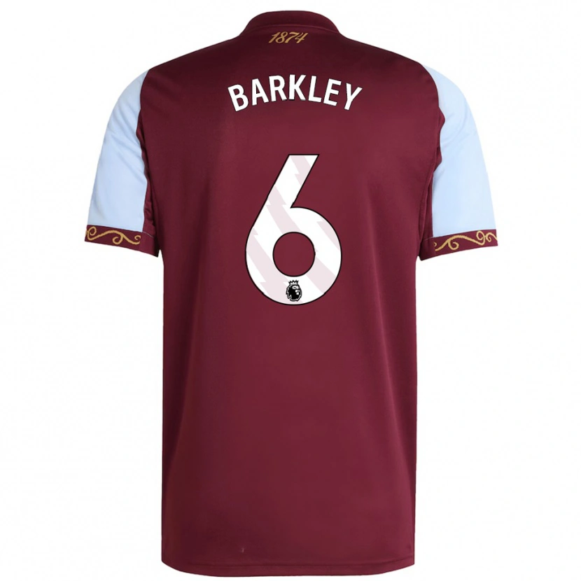 Danxen Homme Maillot Ross Barkley #6 Bourgogne Bleu Ciel Tenues Domicile 2025/26 T-Shirt