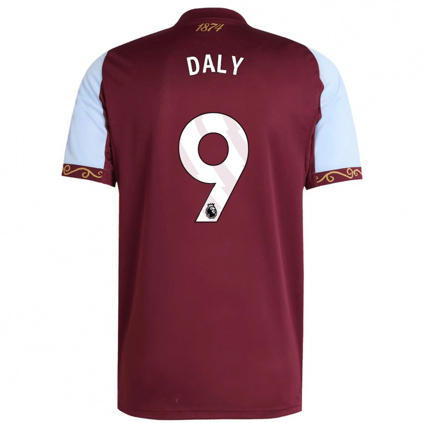 Danxen Homme Maillot Rachel Daly #9 Bourgogne Bleu Ciel Tenues Domicile 2025/26 T-Shirt