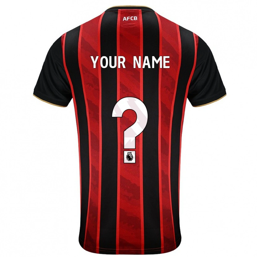 Danxen Homme Maillot Votre Nom #0 Rouge Noir Tenues Domicile 2025/26 T-Shirt