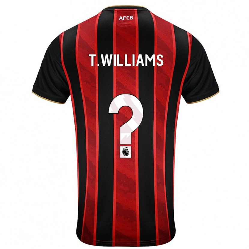 Danxen Homme Maillot Toure Williams #0 Rouge Noir Tenues Domicile 2025/26 T-Shirt