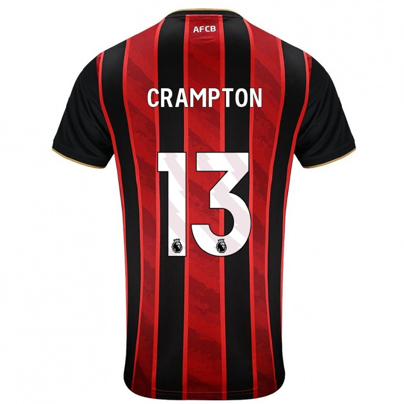 Danxen Homme Maillot Kai Crampton #13 Rouge Noir Tenues Domicile 2025/26 T-Shirt