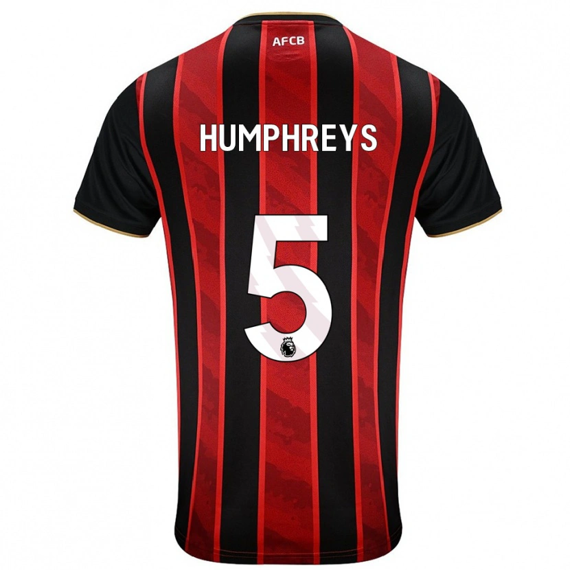 Danxen Homme Maillot Holly Humphreys #5 Rouge Noir Tenues Domicile 2025/26 T-Shirt