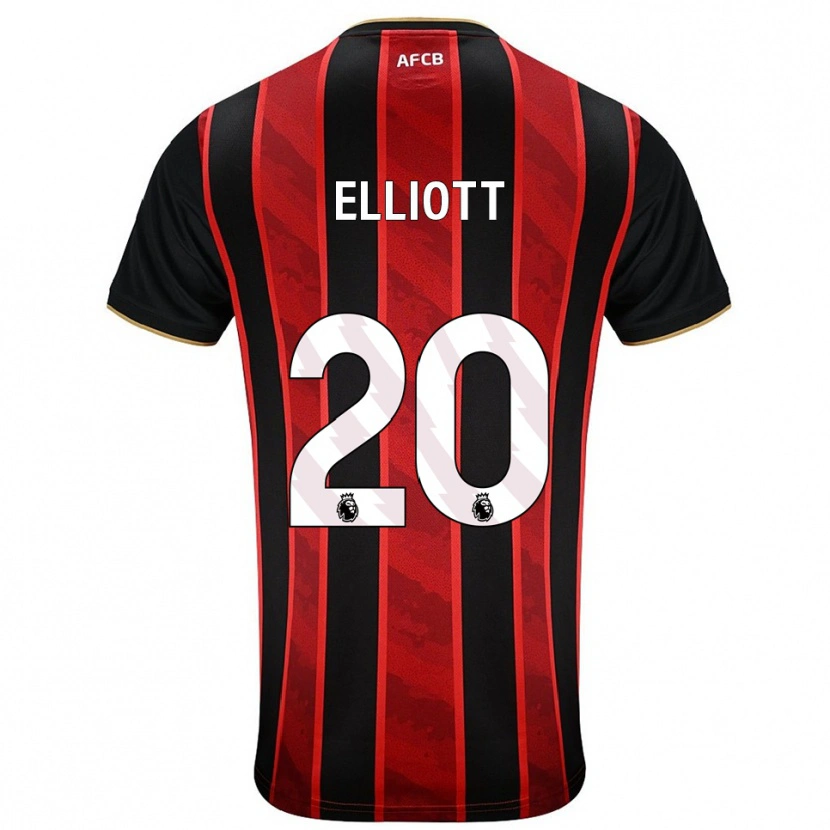 Danxen Homme Maillot Kaitlyn Elliott #20 Rouge Noir Tenues Domicile 2025/26 T-Shirt