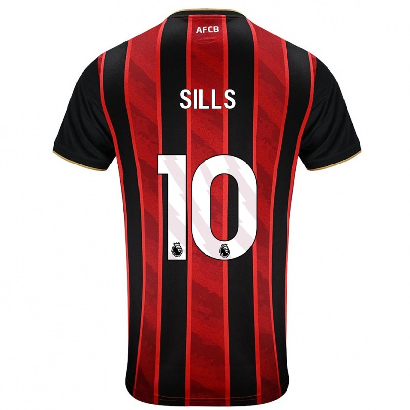 Danxen Homme Maillot Ethan Sills #10 Rouge Noir Tenues Domicile 2025/26 T-Shirt