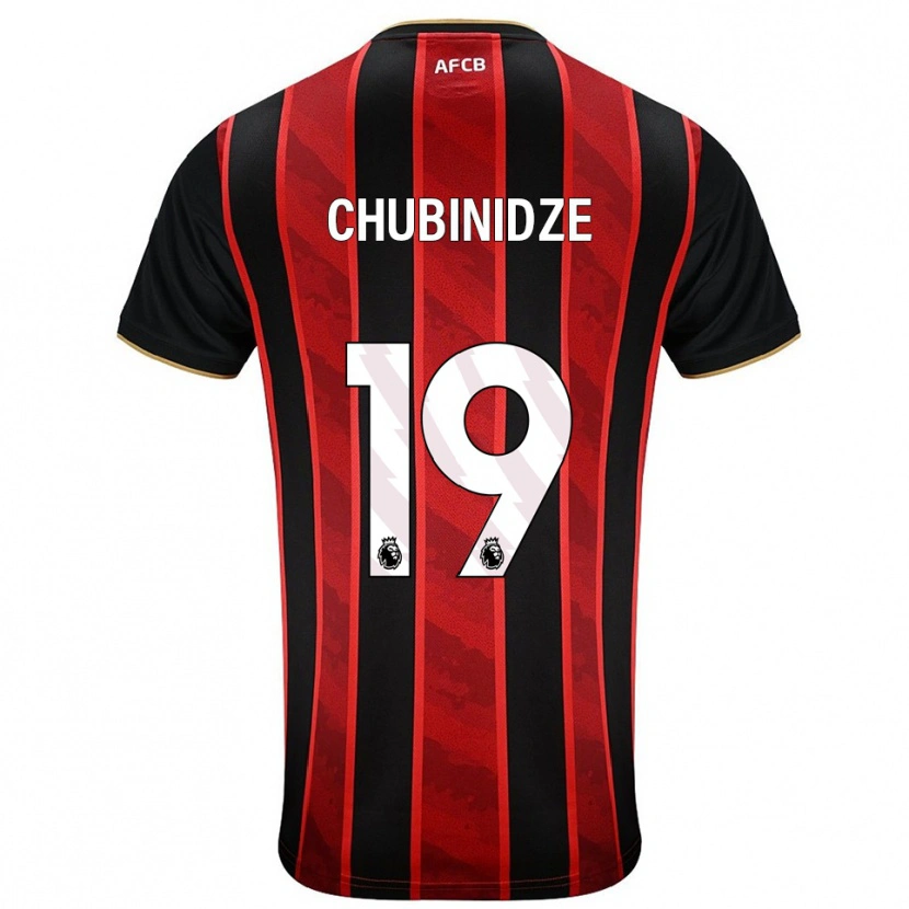 Danxen Homme Maillot George Chubinidze #19 Rouge Noir Tenues Domicile 2025/26 T-Shirt