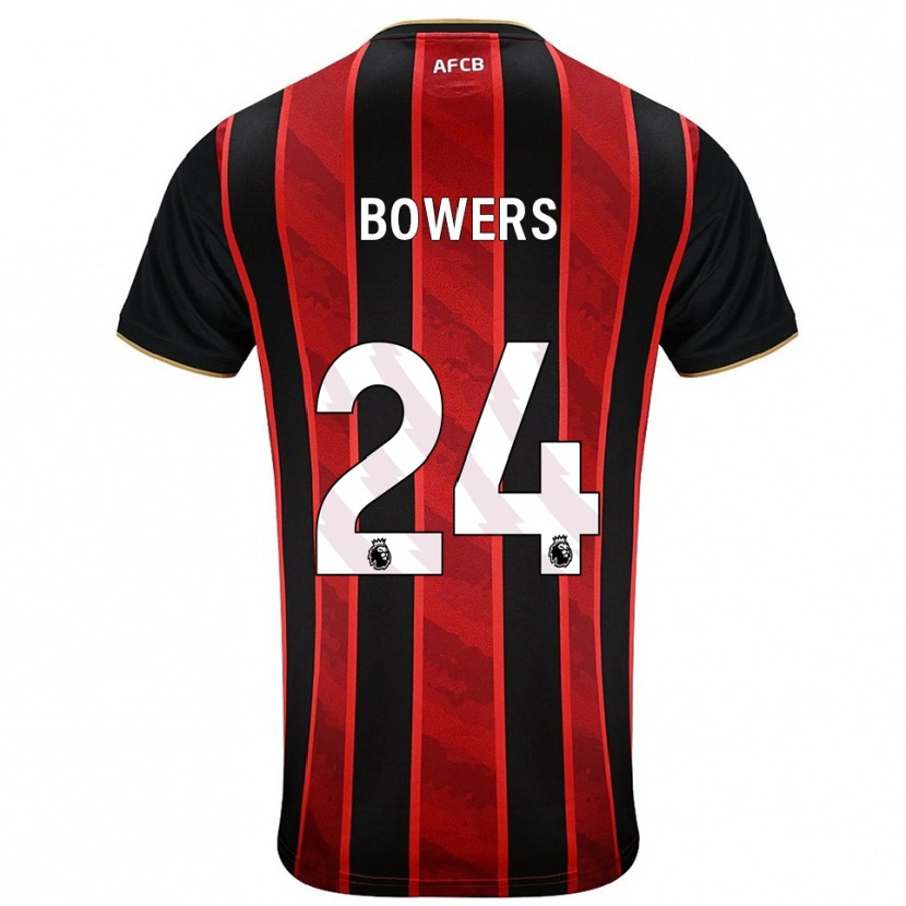 Danxen Homme Maillot Kelci Bowers #24 Rouge Noir Tenues Domicile 2025/26 T-Shirt