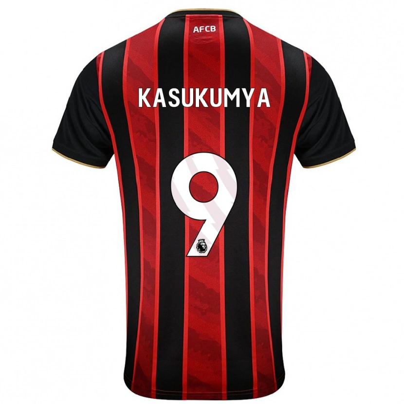 Danxen Homme Maillot Kashanga Kasukumya #9 Rouge Noir Tenues Domicile 2025/26 T-Shirt