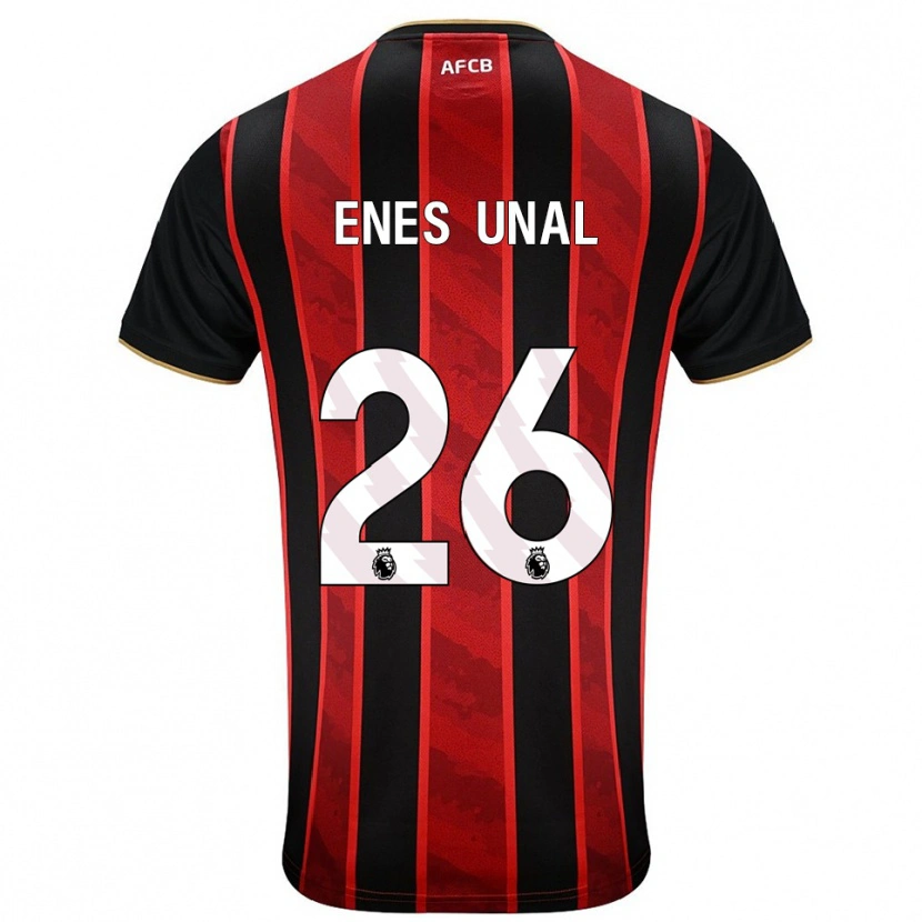 Danxen Homme Maillot Enes Ünal #26 Rouge Noir Tenues Domicile 2025/26 T-Shirt
