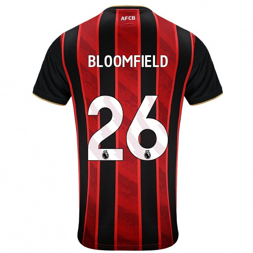 Danxen Homme Maillot Erin Bloomfield #26 Rouge Noir Tenues Domicile 2025/26 T-Shirt