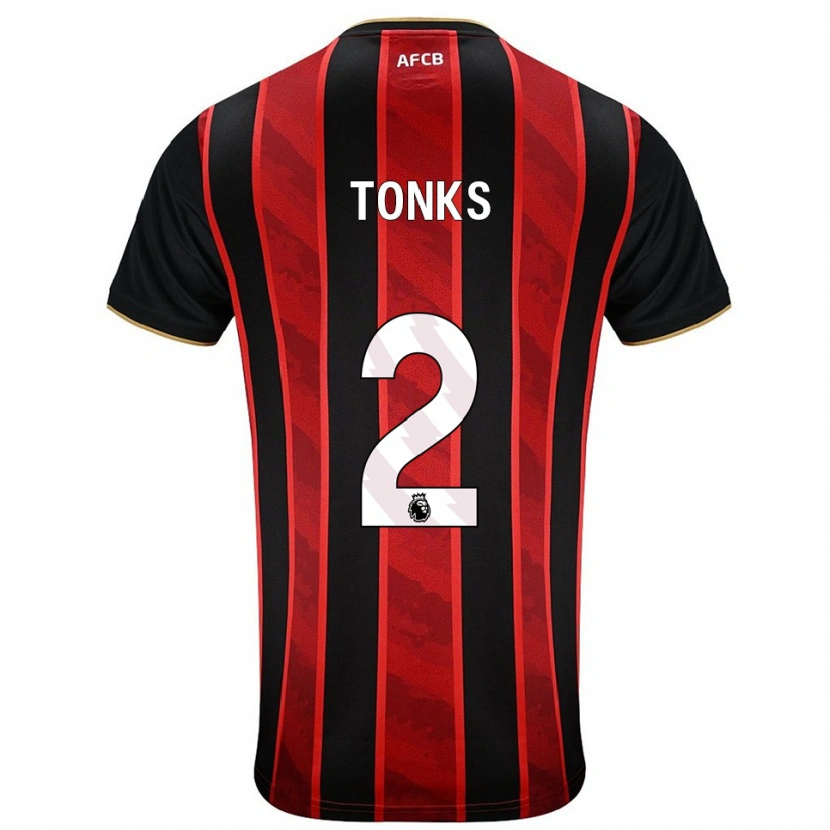 Danxen Homme Maillot Finn Tonks #2 Rouge Noir Tenues Domicile 2025/26 T-Shirt