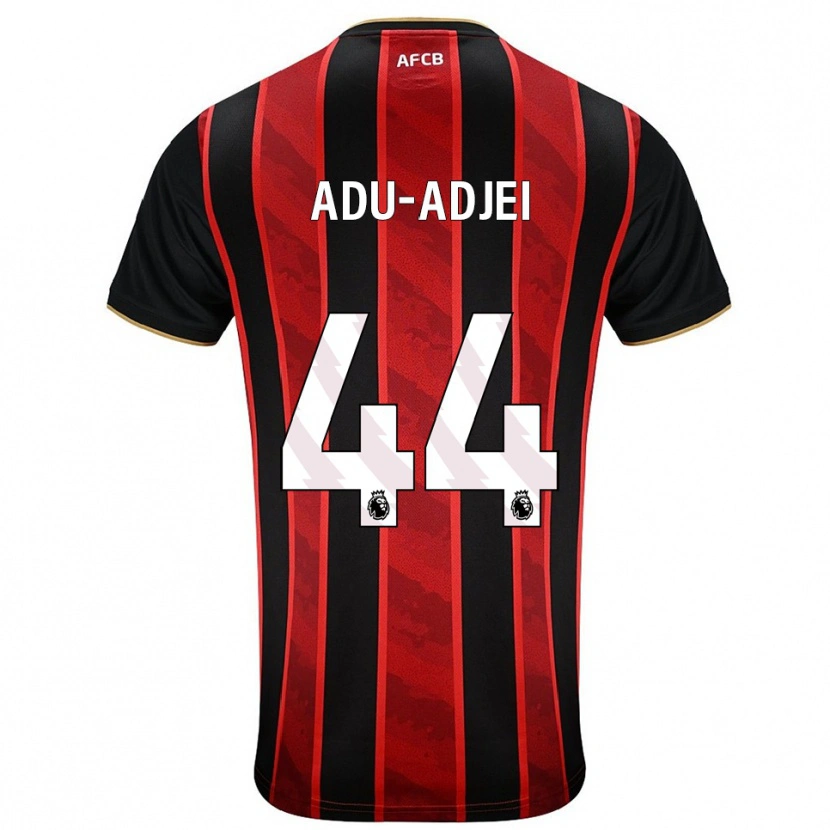 Danxen Homme Maillot Daniel Adu-Adjei #44 Rouge Noir Tenues Domicile 2025/26 T-Shirt