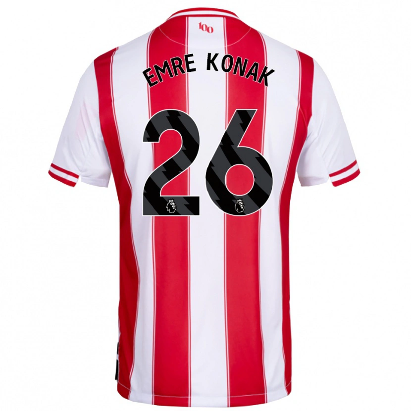 Danxen Homme Maillot Yunus Emre Konak #26 Rouge Blanc Tenues Domicile 2025/26 T-Shirt