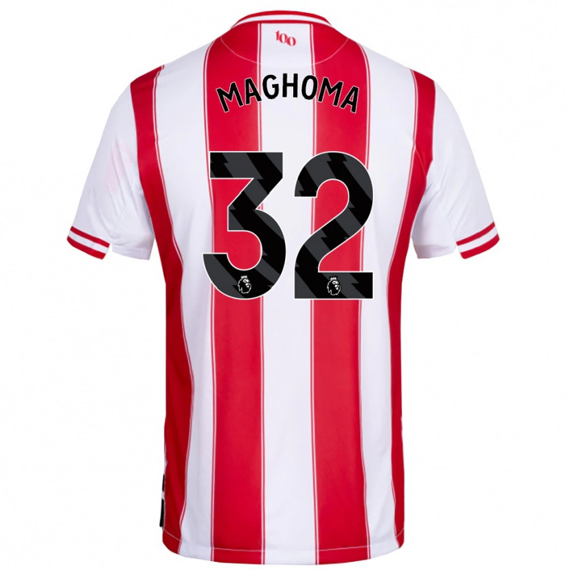 Danxen Homme Maillot Paris Maghoma #32 Rouge Blanc Tenues Domicile 2025/26 T-Shirt
