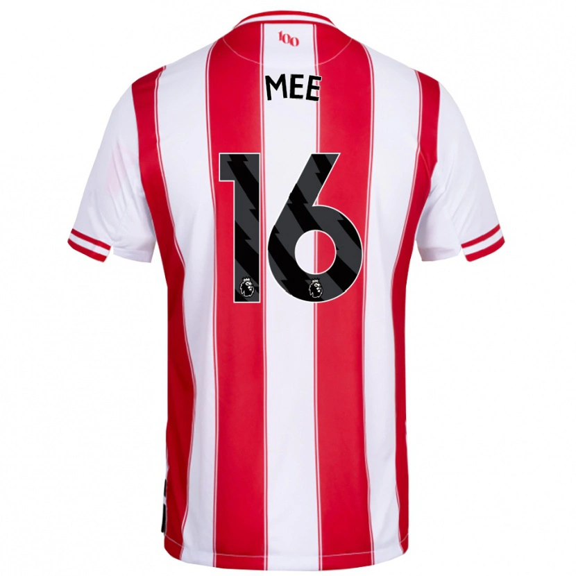 Danxen Homme Maillot Ben Mee #16 Rouge Blanc Tenues Domicile 2025/26 T-Shirt