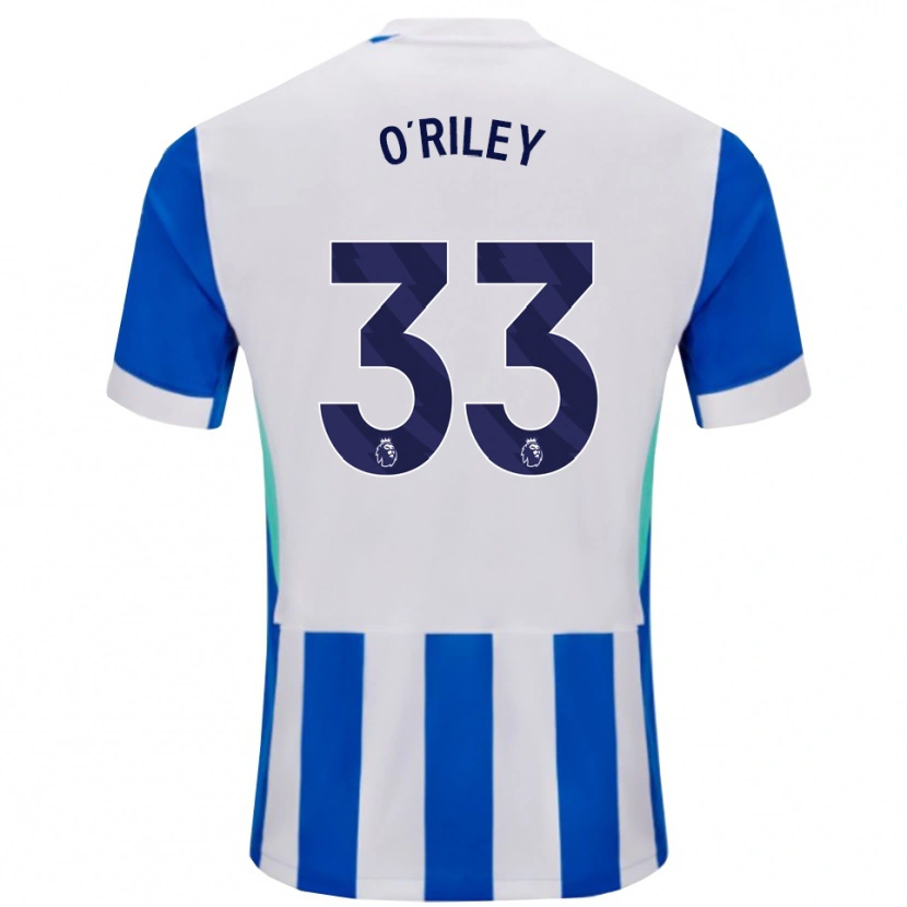 Danxen Homme Maillot Matt O'riley #33 Bleu Blanc Tenues Domicile 2025/26 T-Shirt