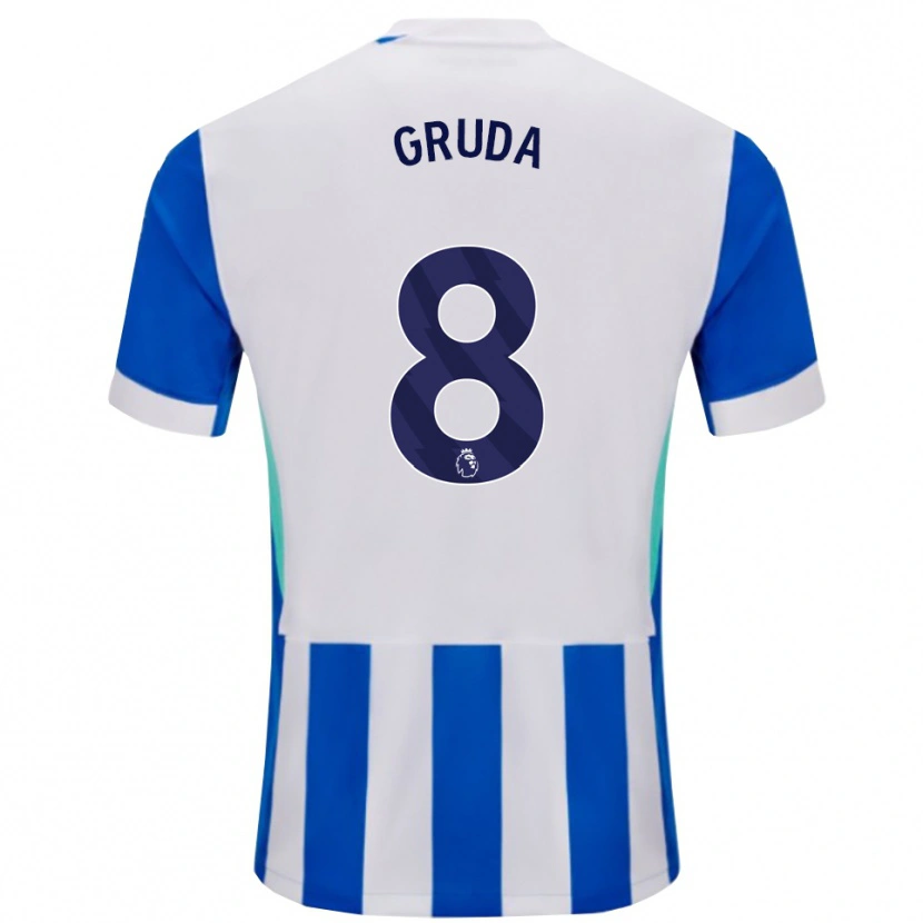 Danxen Homme Maillot Brajan Gruda #8 Bleu Blanc Tenues Domicile 2025/26 T-Shirt