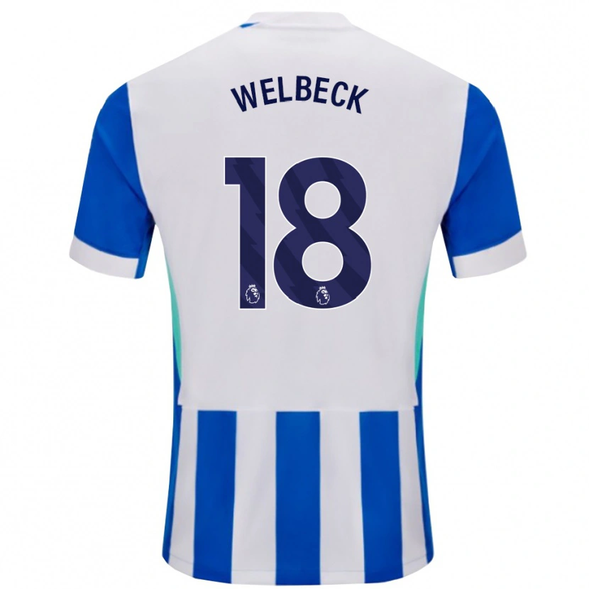 Danxen Homme Maillot Danny Welbeck #18 Bleu Blanc Tenues Domicile 2025/26 T-Shirt