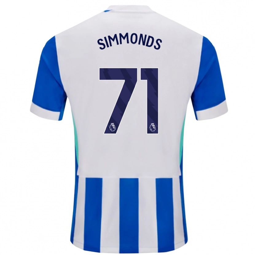 Danxen Homme Maillot Freddie Simmonds #71 Bleu Blanc Tenues Domicile 2025/26 T-Shirt