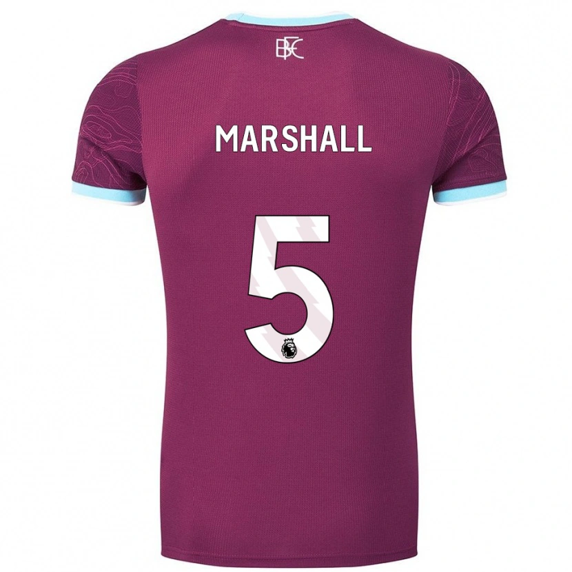 Danxen Homme Maillot Georgia Marshall #5 Bourgogne Bleu Ciel Tenues Domicile 2025/26 T-Shirt