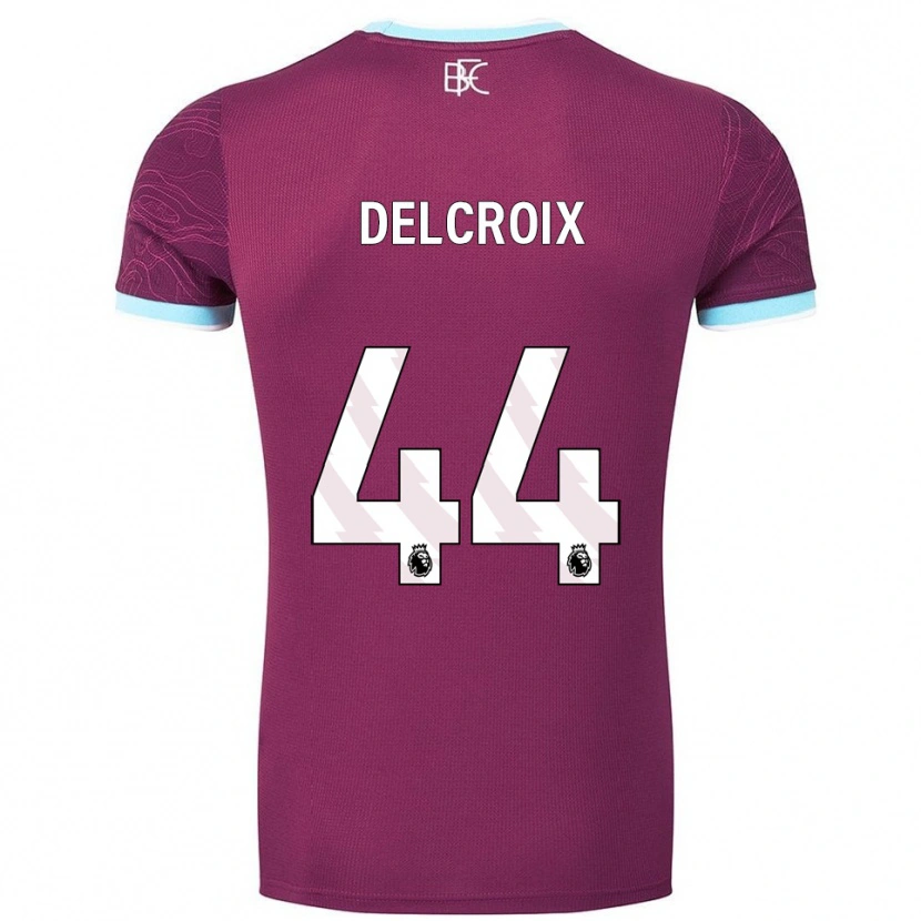 Danxen Homme Maillot Hannes Delcroix #44 Bourgogne Bleu Ciel Tenues Domicile 2025/26 T-Shirt