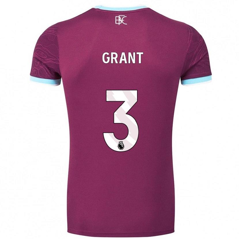 Danxen Homme Maillot Bradley Grant #3 Bourgogne Bleu Ciel Tenues Domicile 2025/26 T-Shirt