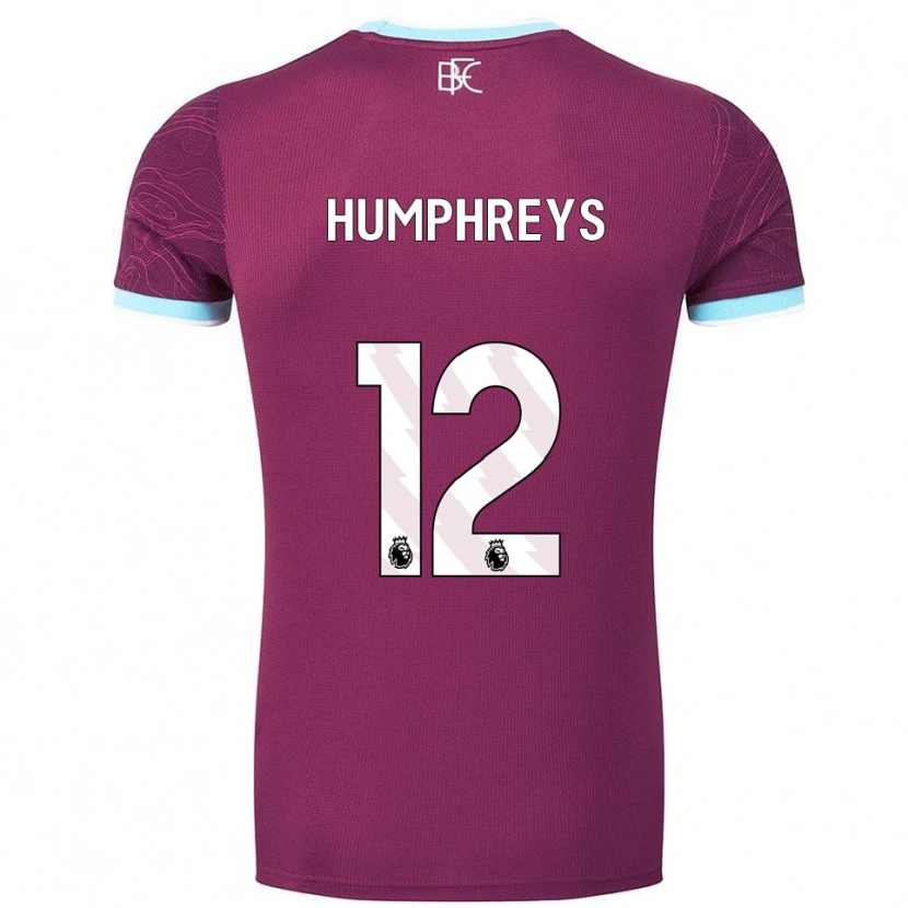 Danxen Homme Maillot Bashir Humphreys #12 Bourgogne Bleu Ciel Tenues Domicile 2025/26 T-Shirt
