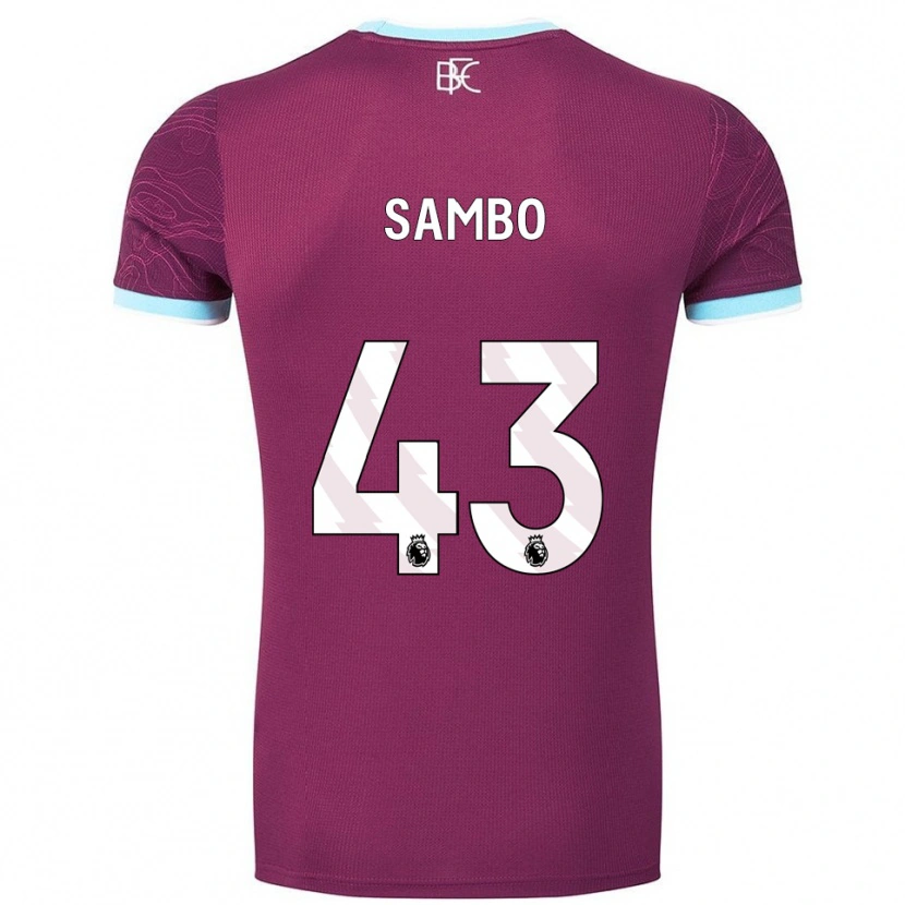 Danxen Homme Maillot Shurandy Sambo #43 Bourgogne Bleu Ciel Tenues Domicile 2025/26 T-Shirt