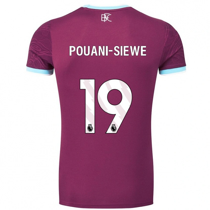 Danxen Homme Maillot Brandon Pouani #19 Bourgogne Bleu Ciel Tenues Domicile 2025/26 T-Shirt
