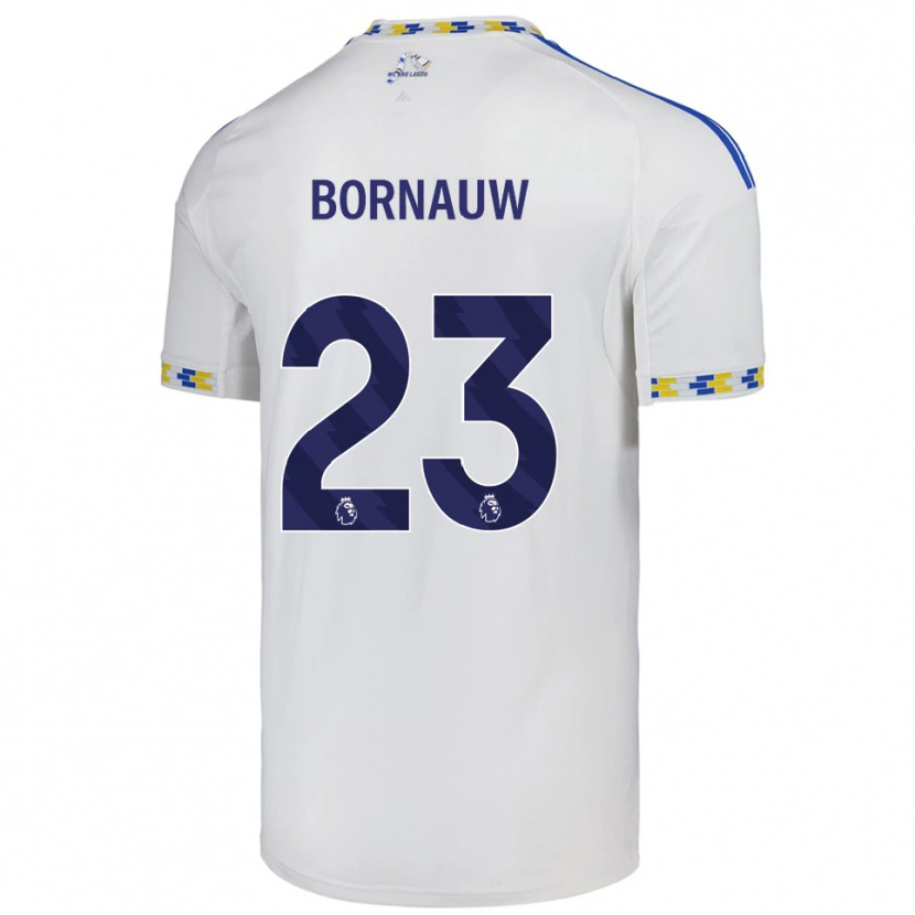 Danxen Homme Maillot Sebastiaan Bornauw #23 Blanc Bleu Tenues Domicile 2025/26 T-Shirt