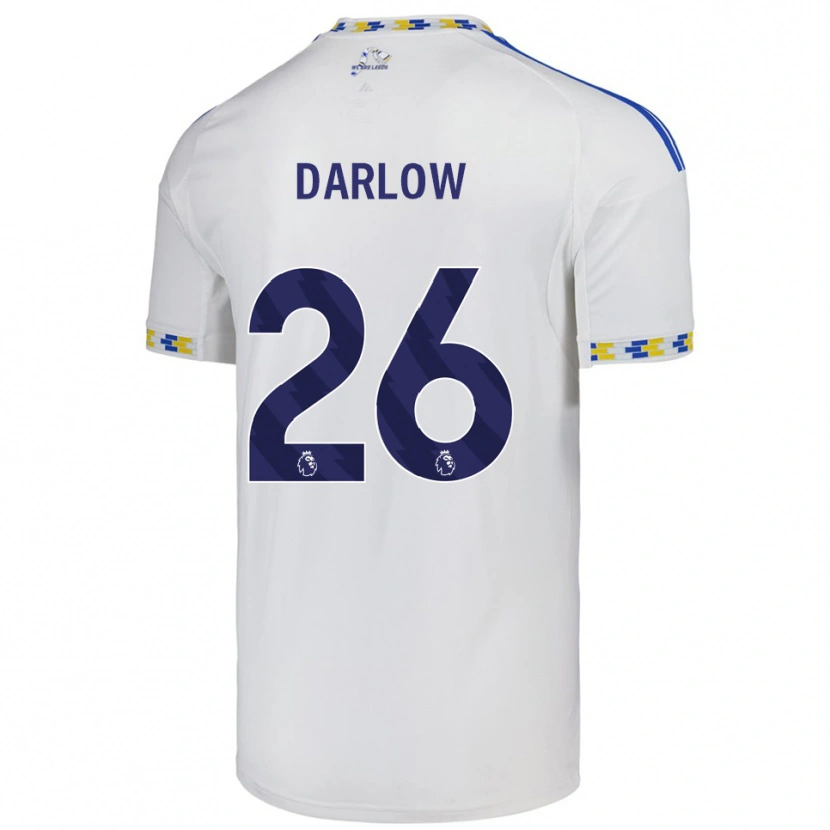 Danxen Homme Maillot Karl Darlow #26 Blanc Bleu Tenues Domicile 2025/26 T-Shirt