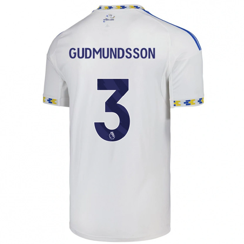 Danxen Homme Maillot Gabriel Gudmundsson #3 Blanc Bleu Tenues Domicile 2025/26 T-Shirt