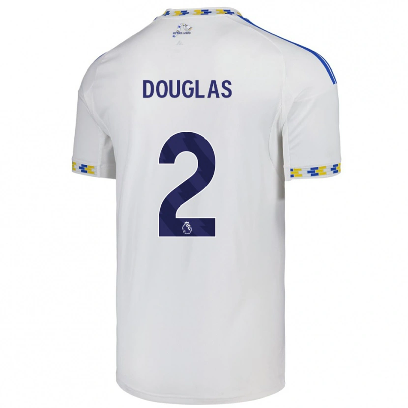 Danxen Homme Maillot Connor Douglas #2 Blanc Bleu Tenues Domicile 2025/26 T-Shirt