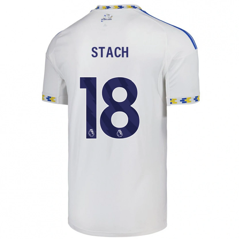 Danxen Homme Maillot Anton Stach #18 Blanc Bleu Tenues Domicile 2025/26 T-Shirt