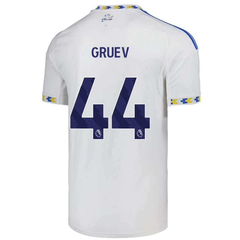 Danxen Homme Maillot Ilia Gruev #44 Blanc Bleu Tenues Domicile 2025/26 T-Shirt